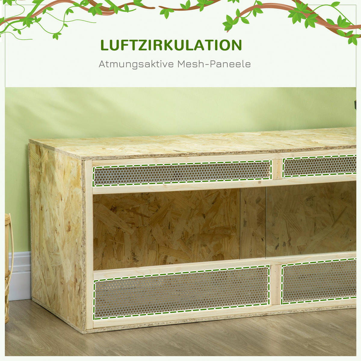 PawHut Holz-Terrarium natur Holz B/H/L: ca. 50x50x120 cm Holz-Terrarium - natur (120,00/50,00/50,00cm) - PawHut