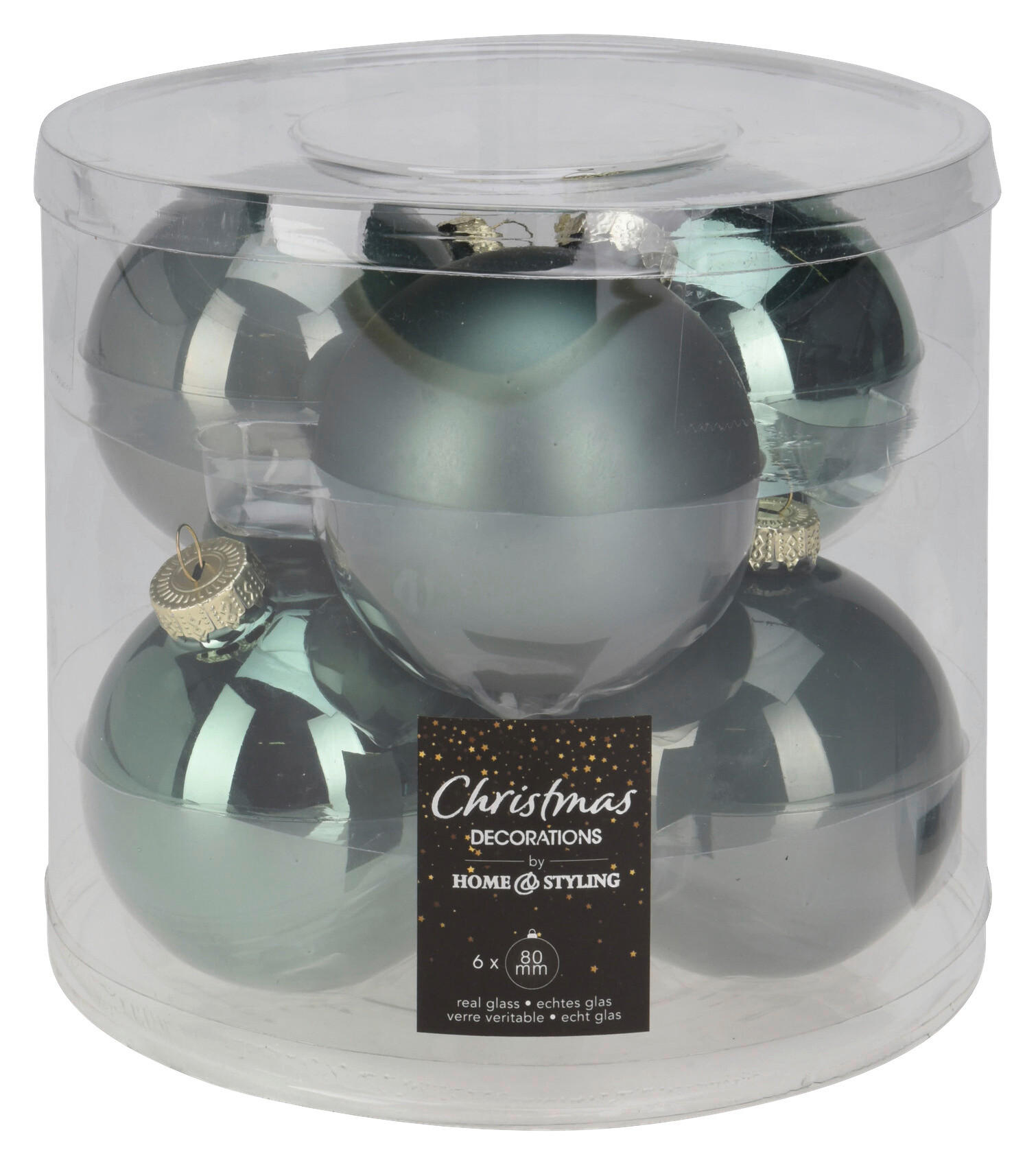 Weihnachtskugel grün D: ca. 8 cm Weihnachtskugeln_6erSet - grün (8,00cm)