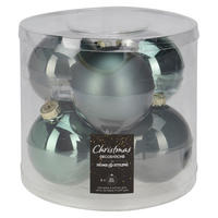 Weihnachtskugel grün D: ca. 8 cm Weihnachtskugeln_6erSet - grün (8,00cm)