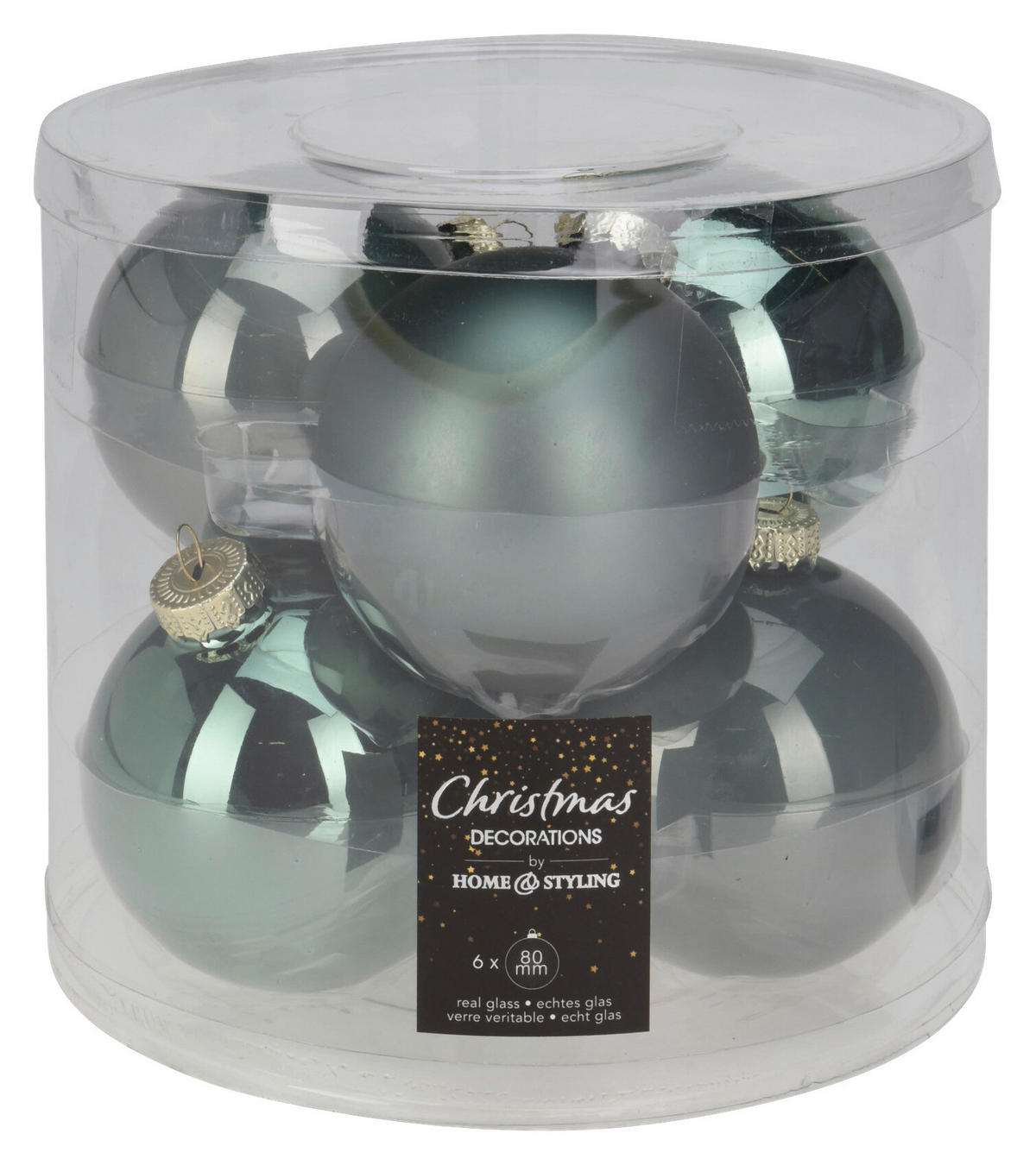 Weihnachtskugel grün D: ca. 8 cm Weihnachtskugeln_6erSet - grün (8,00cm)