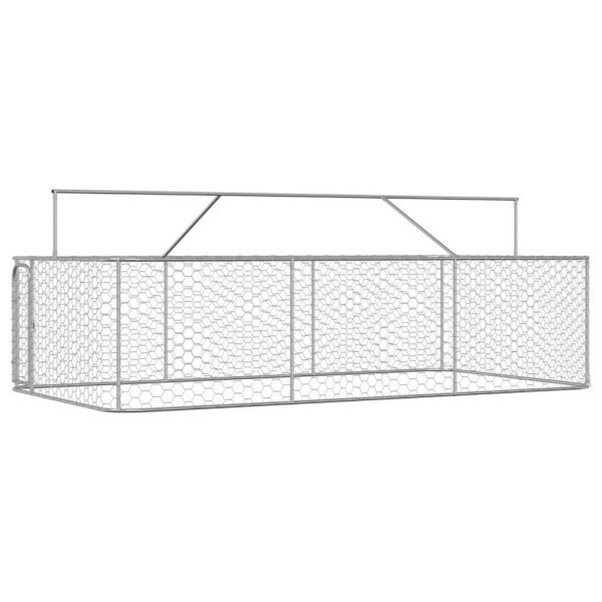 vidaXL Hundezwinger silber Stahl B/H/L: ca. 200x150x400 cm Hundezwinger - silber (400,00/200,00/150,00cm) - vidaXL