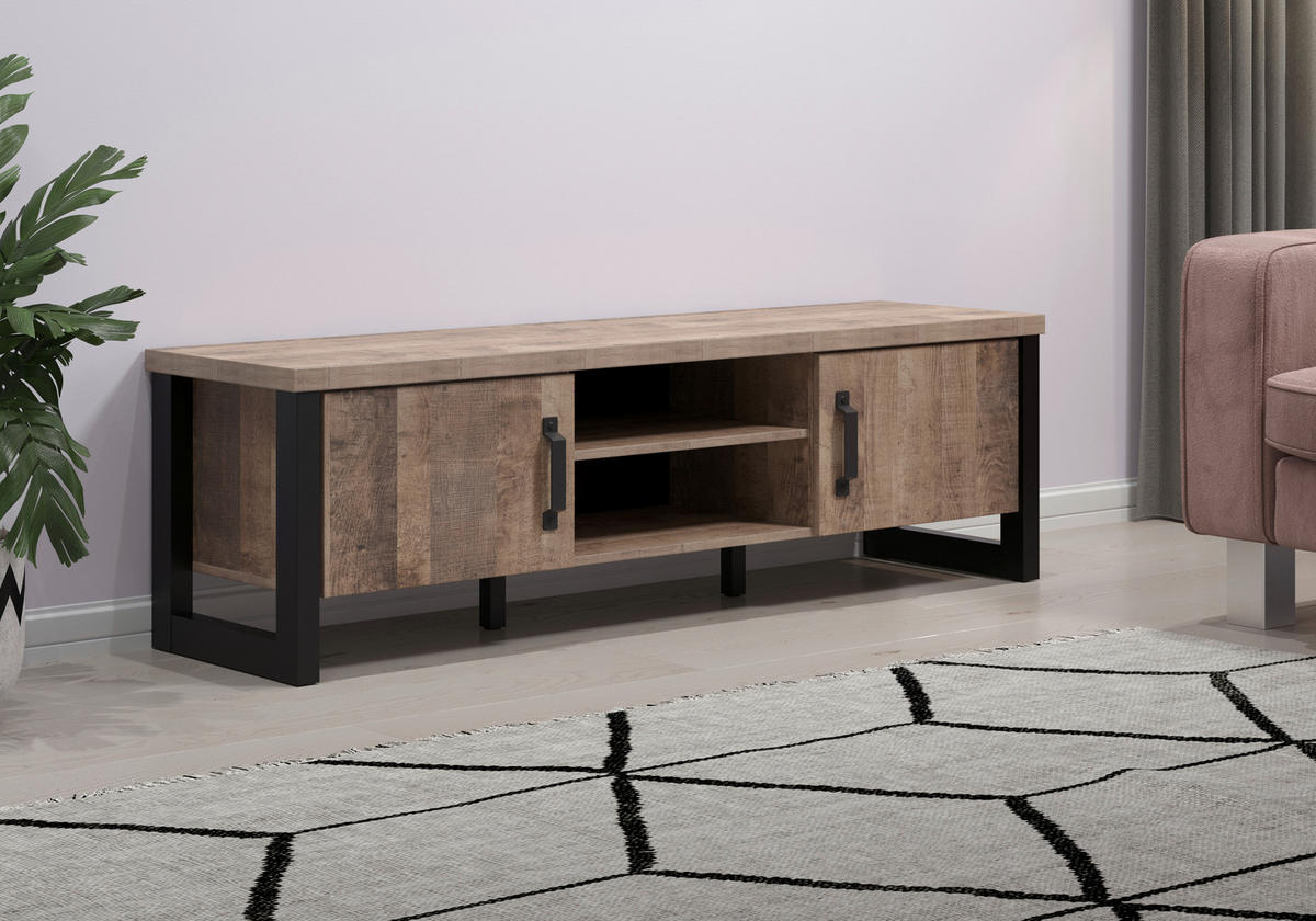 TV-Lowboard Emile Eiche Tabak Nachbildung B/H/T: ca. 166x50x45 cm Emile - Eiche (166,00/50,00/45,00cm) - Trendteam