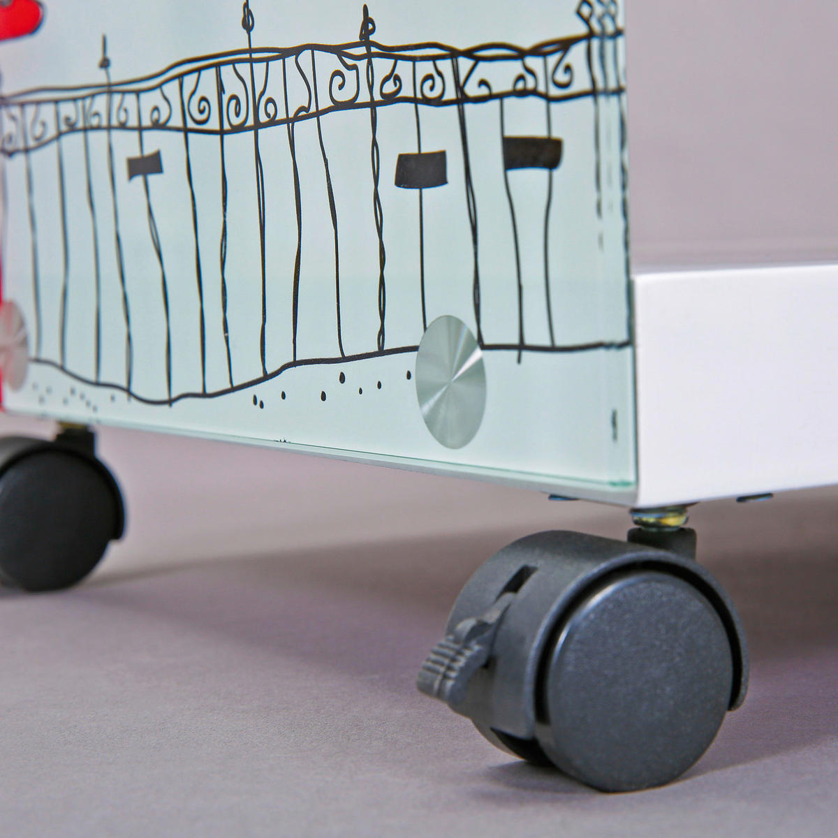 Beistelltisch Logo weiß MDF Glas B/H/T: ca. 38x46x33,5 cm Logo - weiß/schwarz (38,00/46,00/33,50cm) - Inter Link