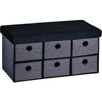 Kesper Sitzbank grau B/H/L: ca. 37,5x10x77 cm Sitzbank_mit_Aufbewahrungsboxen - schwarz/grau (77,00/37,50/10,00cm) - Kesper