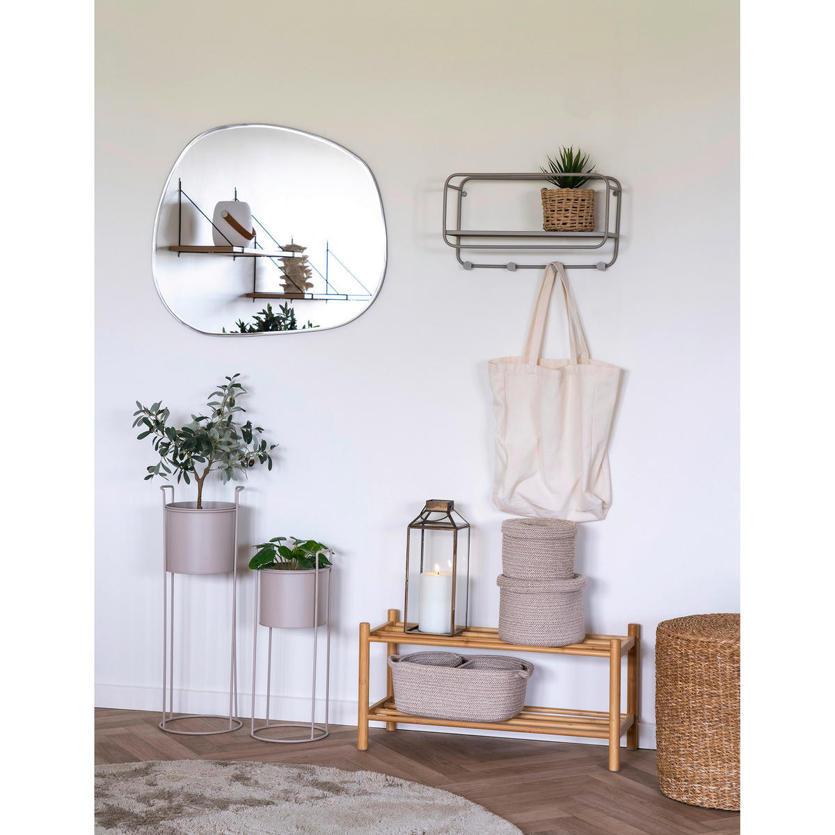 Housenordic Blumentopf Rabo sand Stahl H/D: ca. 50x18 cm Rabo - sand (18,00/50,00cm) - Housenordic
