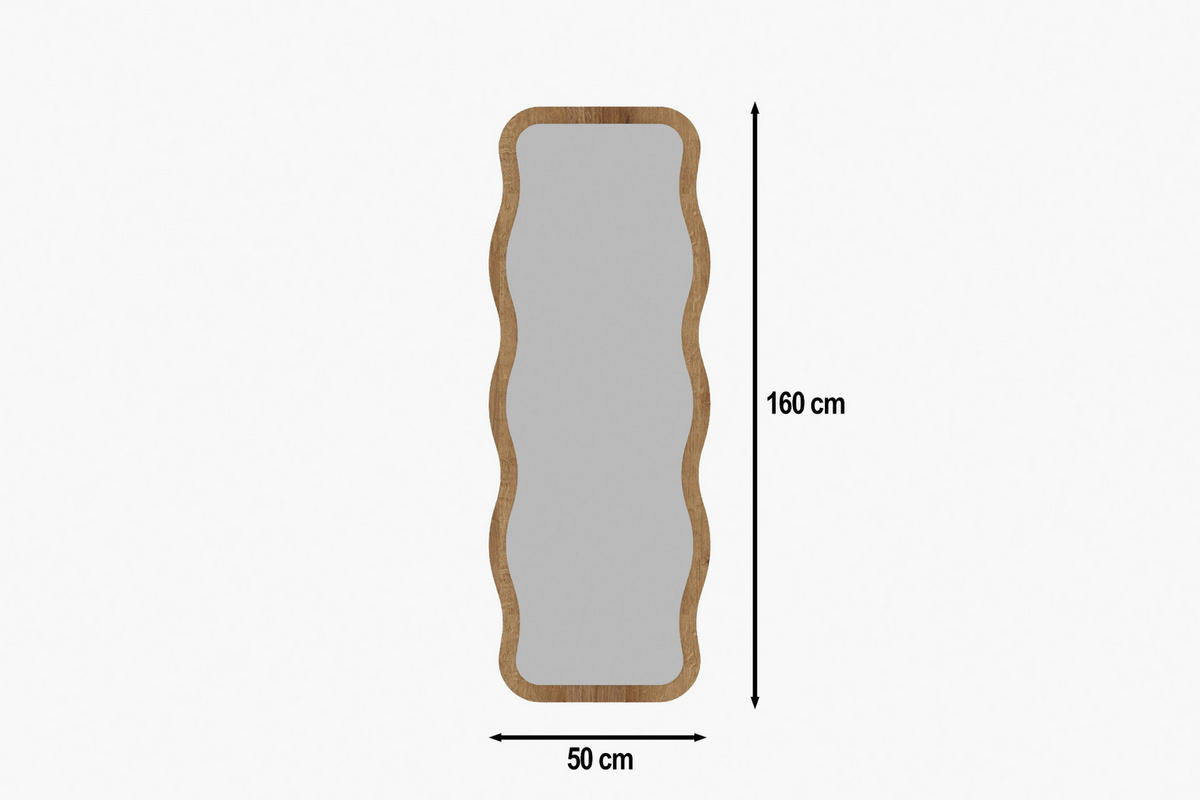 Wandspiegel Arol beige B/H/T: ca. 50x160x2,5 cm Arol - beige (50,00/160,00/2,50cm) - moebel17