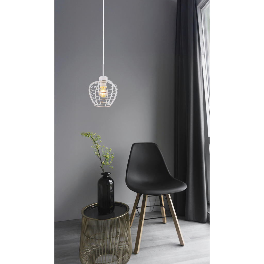 Thumbnail - GLOBO Hängeleuchte Chrom weiß Aluminium Metall B/H/L: ca. 28,5x24,5x36,5 cm E27 1 Brennstellen