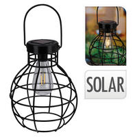 Solarlaterne schwarz Metall H: ca. 24,5 cm Solarlaterne - schwarz (24,50cm)