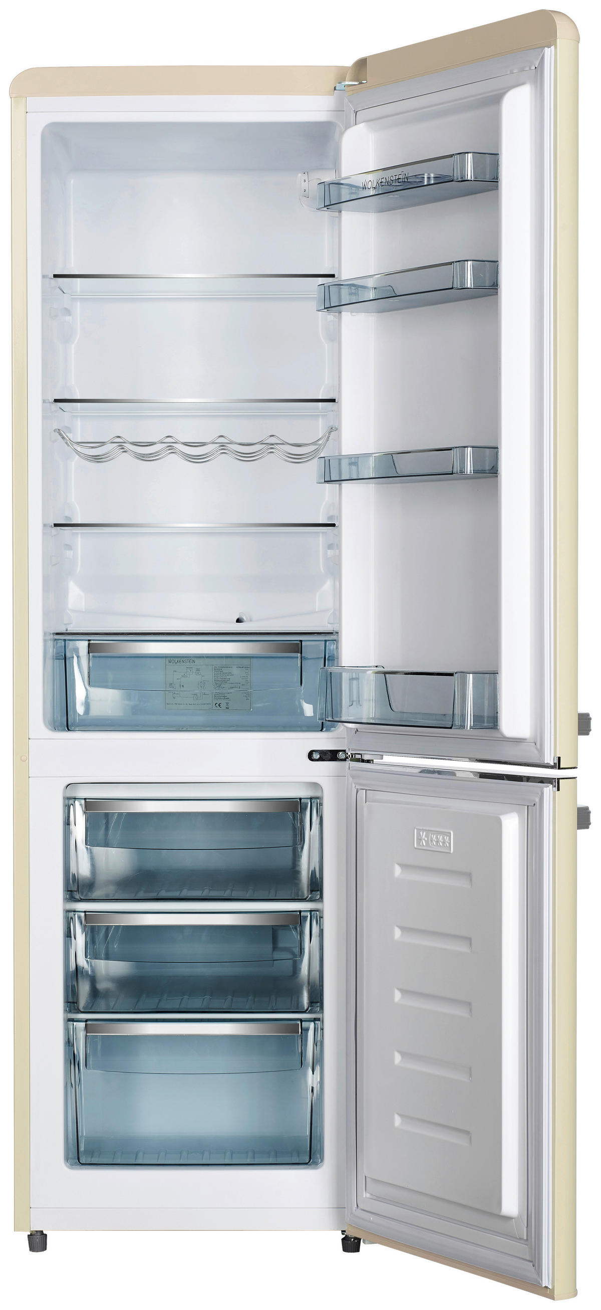 Wolkenstein Retro Kühl-/Gefrierkombination KG250.4RT SC creme B/H/T: ca. 54,6x177,5x62,6 cm Kühl-/Gefrierkombi KG250.4RT SC A++ - creme (54,60/177,50/62,60cm) - Wolkenstein