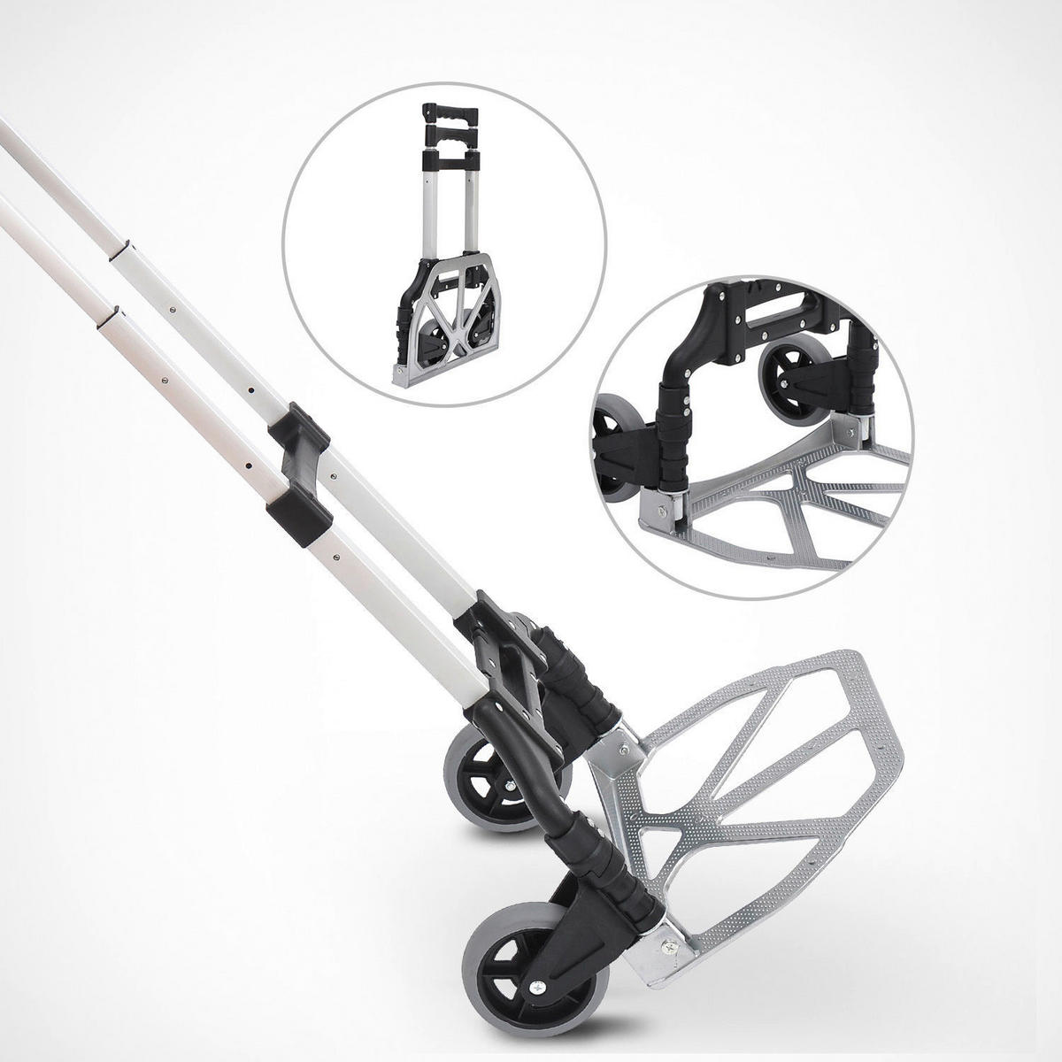 Transportkarre klappbar schwarz B/H/L: ca. 39x100x41 cm Transportkarre E7-0006 - schwarz (41,00/39,00/100,00cm) - HOMCOM