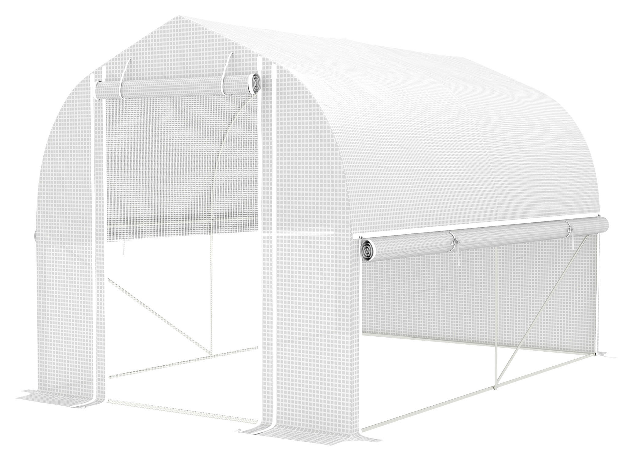 Outsunny Gewächshaus B/H/L: ca. 200x200x300 cm Gewächshaus - weiß (300,00/200,00/200,00cm) - Outsunny