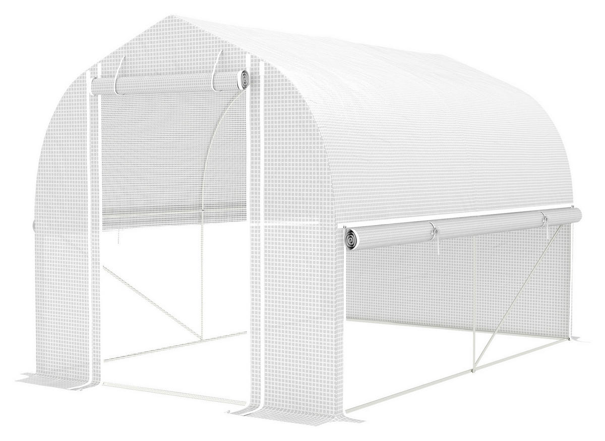 Outsunny Gewächshaus B/H/L: ca. 200x200x300 cm Gewächshaus - weiß (300,00/200,00/200,00cm) - Outsunny