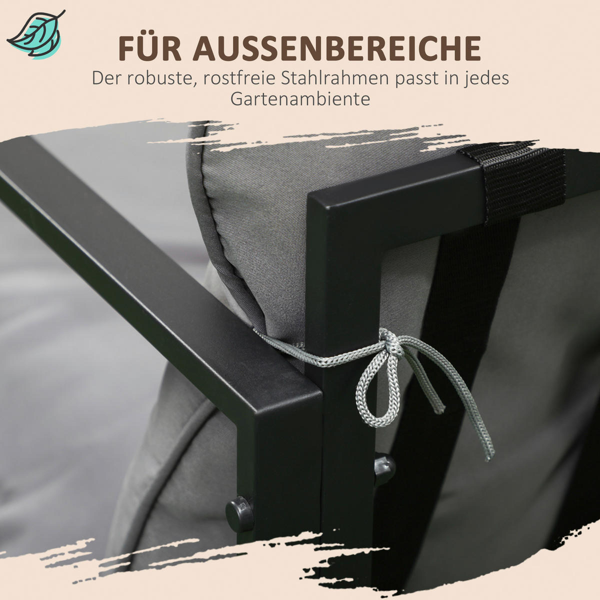 Outsunny Gartensitzgruppe schwarz Polyester B/H/L: ca. 70x67x114 cm Gartensitzgruppe - schwarz/grau (114,00/70,00/67,00cm) - Outsunny