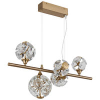 GLOBO Pendelleuchte klar gold Metall B/H/T/L: ca. 31x150x61x61 cm 1.0 Brennstellen Virina - klar/gold (61,00/31,00/150,00cm) - GLOBO