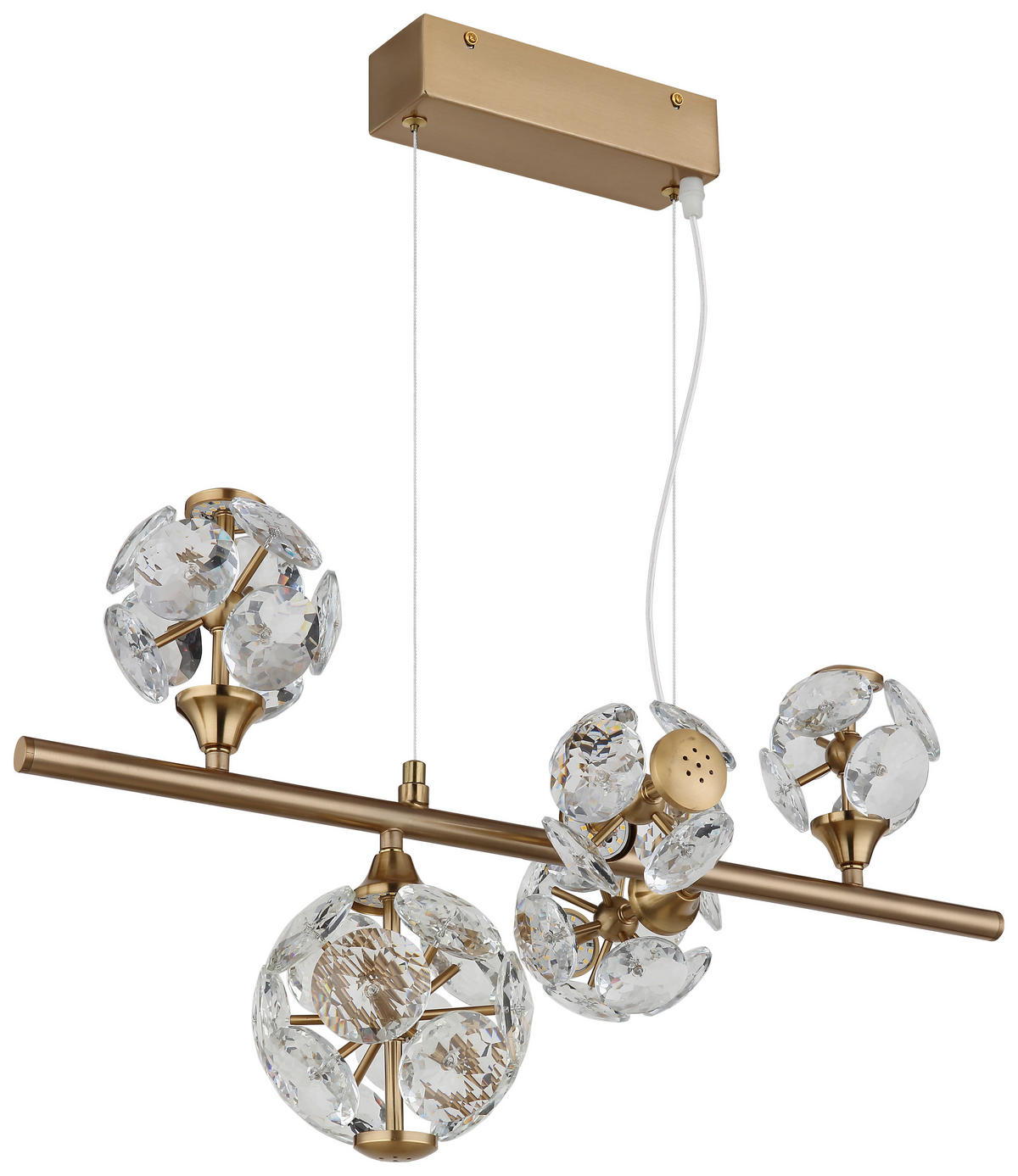 GLOBO Pendelleuchte klar gold Metall B/H/T/L: ca. 31x150x61x61 cm 1.0 Brennstellen Virina - klar/gold (61,00/31,00/150,00cm) - GLOBO