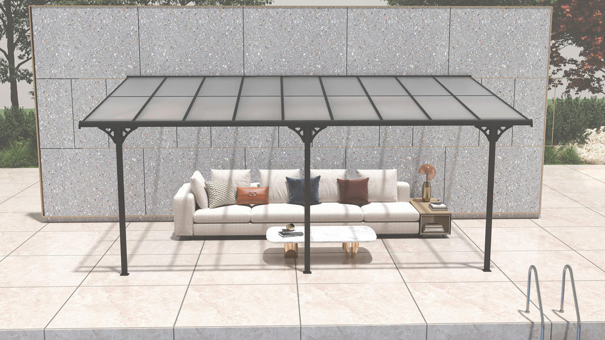 Westmann Terrassenüberdachung Bruce grau Aluminium B/H/T: ca. 556x270x300 cm Bruce - grau (556,00/270,00/300,00cm) - Westmann