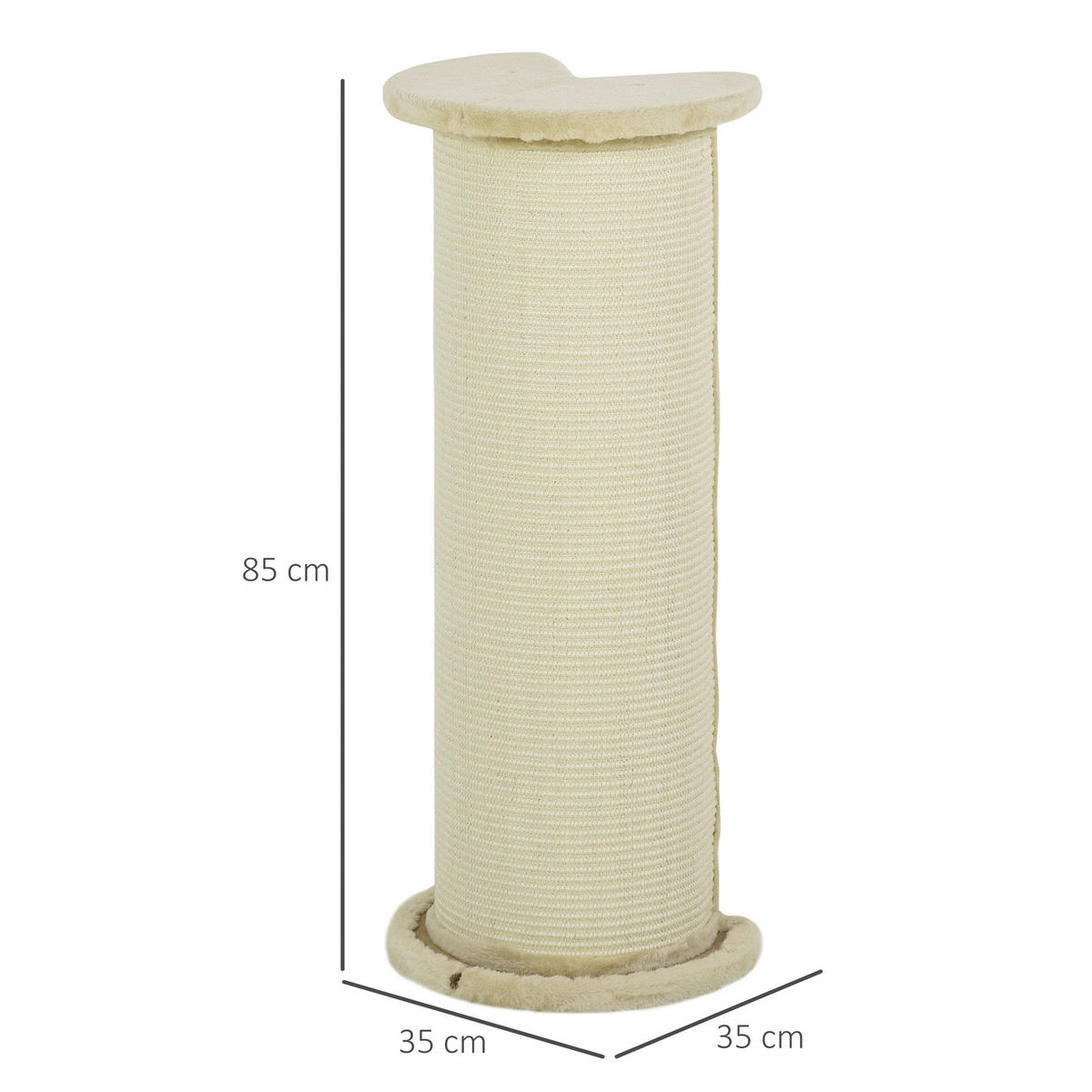 PawHut Kratzbaum cremeweiß Spanplatte B/H/L: ca. 35x35x85 cm Kratzbaum - cremeweiß (85,00/35,00/35,00cm) - PawHut