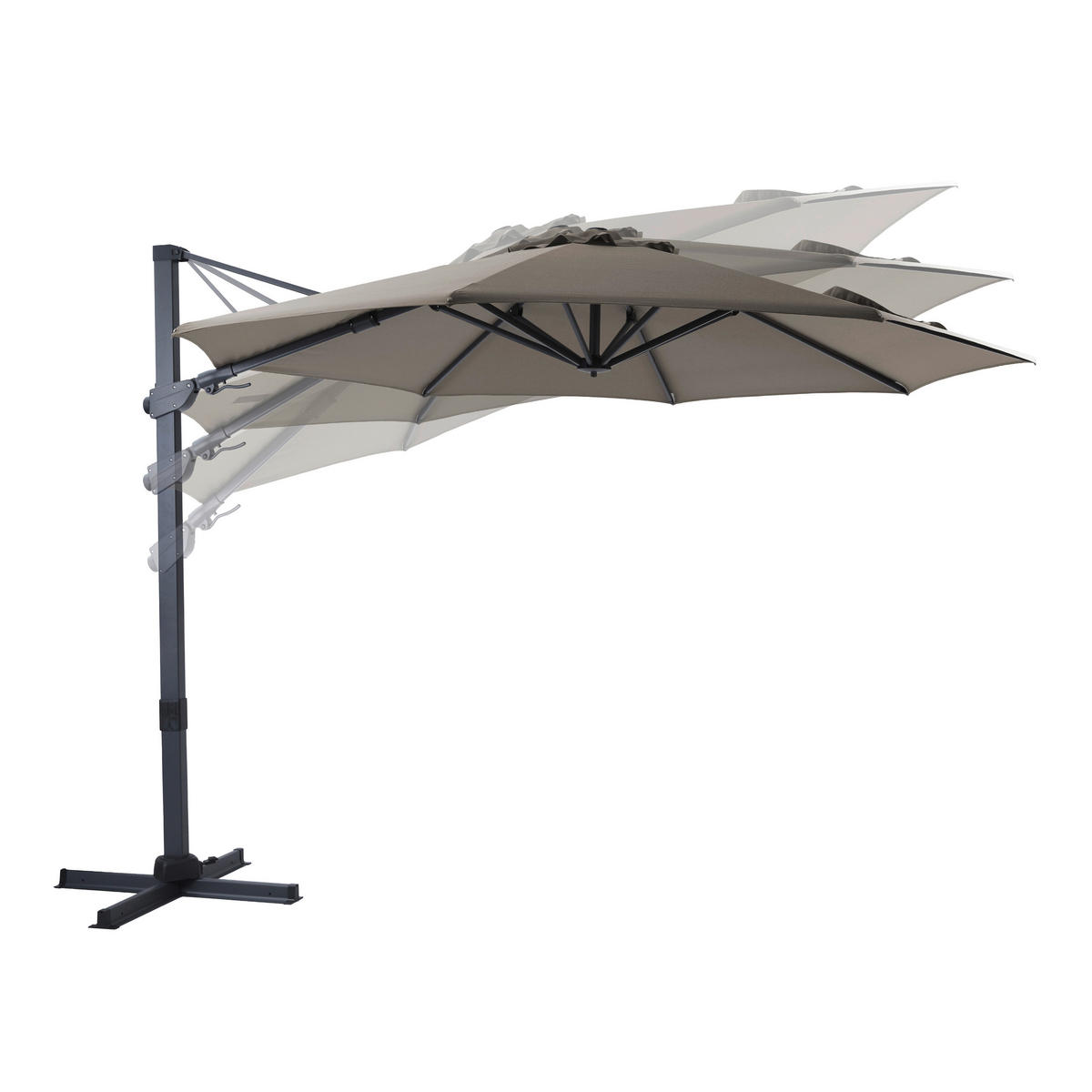AXI Outdoor Living Ampelschirm Cyrus anthrazit Metall B/H/L: ca. 300x250x300 cm Cyrus - anthrazit/taupe (300,00/300,00/250,00cm) - AXI Outdoor Living
