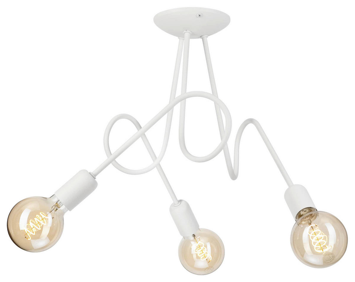 Lamkur Kronleuchter weiß Stahl B/H/L: ca. 39x54x54 cm E27 3 Brennstellen Lizzy - weiß (54,00/39,00/54,00cm) - Lamkur