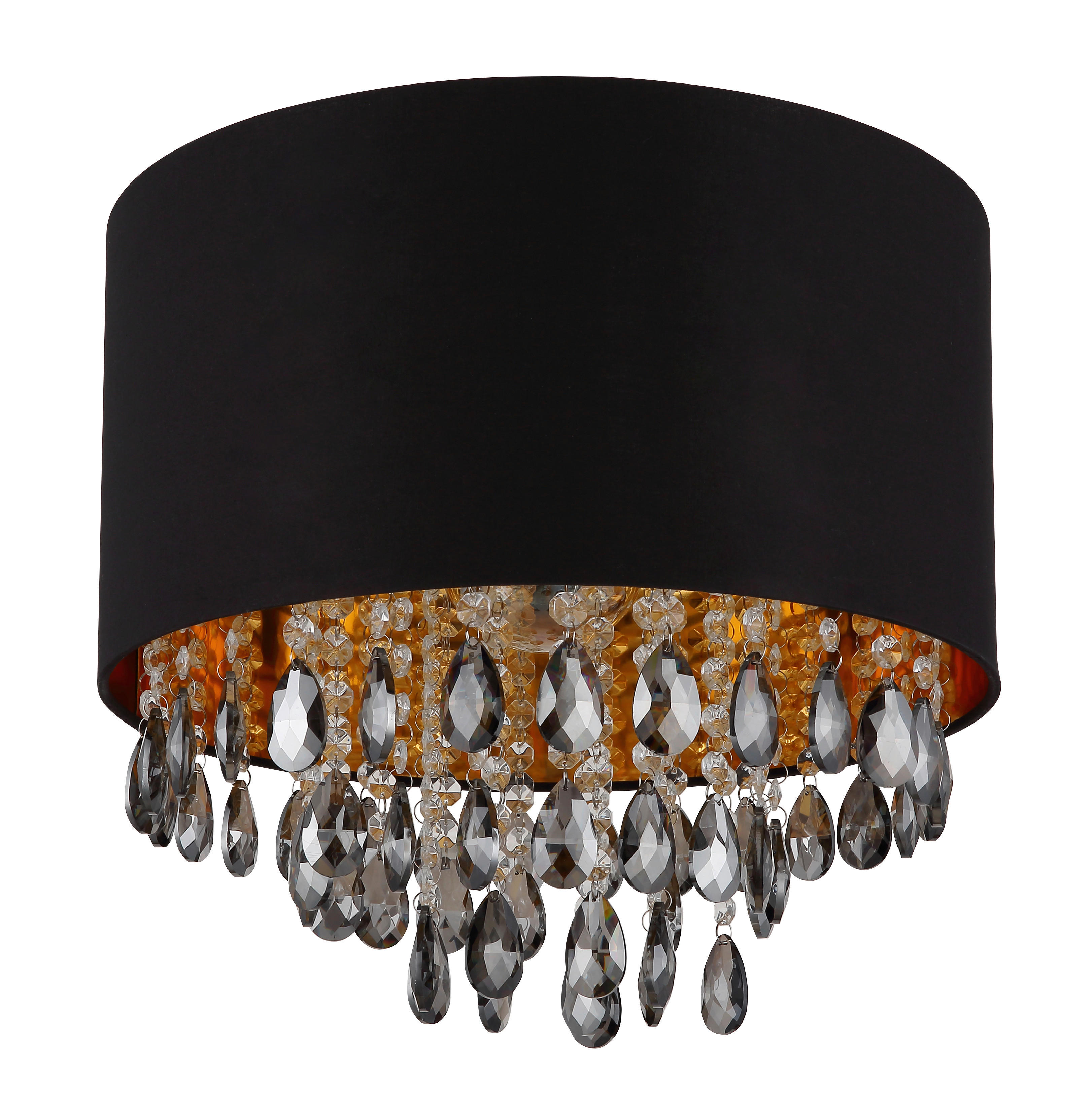 GLOBO Deckenleuchte COLETTA 15776D mattschwarz gold schwarz Metall Kunststoff Textil H/D: ca. 33x40 cm E27 1 Brennstellen COLETTA - gold/schwarz (40,00/33,00cm) - GLOBO
