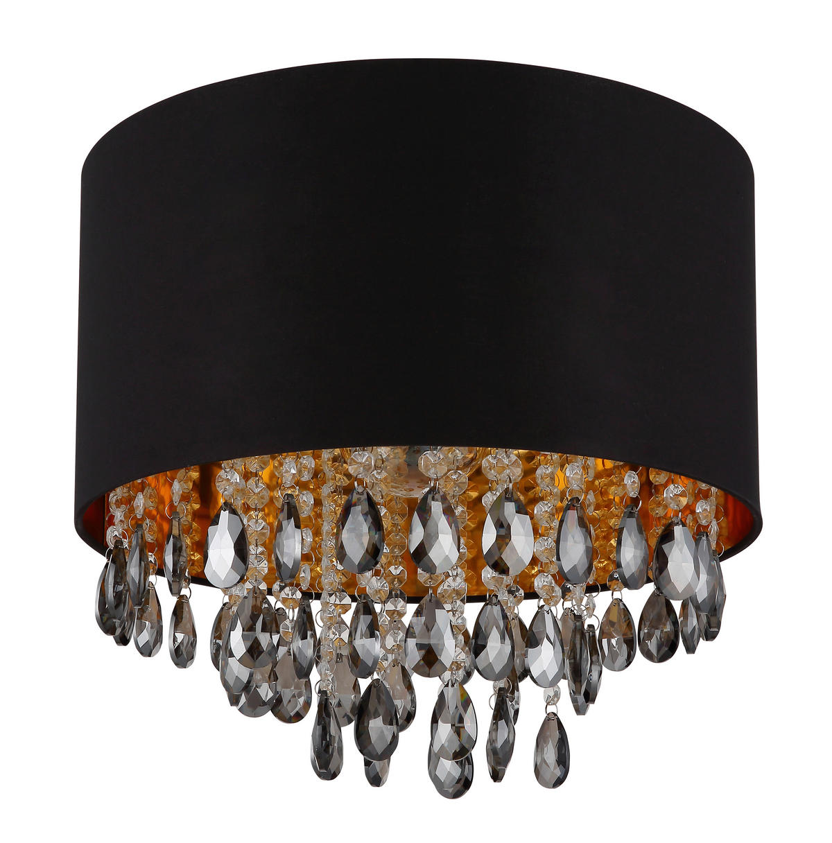 GLOBO Deckenleuchte COLETTA 15776D mattschwarz gold schwarz Metall Kunststoff Textil H/D: ca. 33x40 cm E27 1 Brennstellen COLETTA - gold/schwarz (40,00/33,00cm) - GLOBO