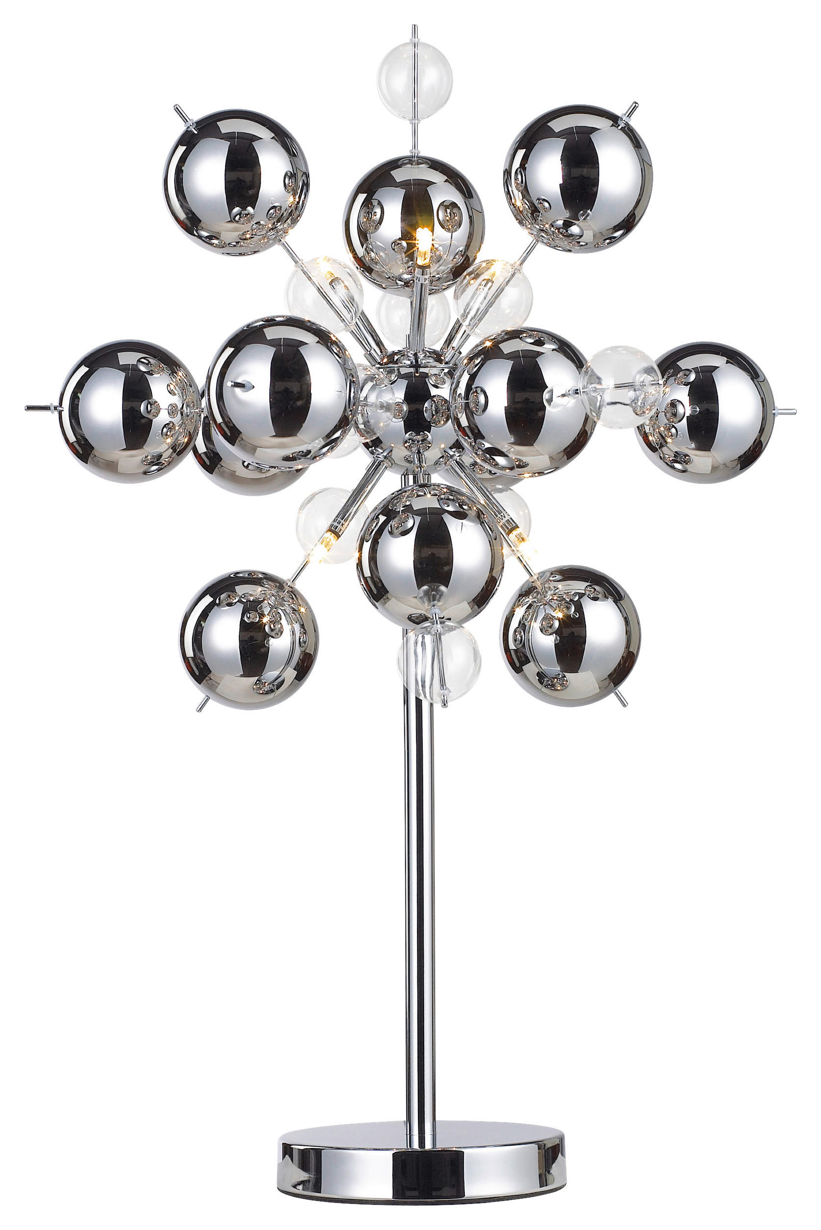 Näve Leuchten Tischleuchte 3073242 Chrom Metall Glas B/H/T: ca. 50x74x50 cm G9 6 Brennstellen Explosion - Chrom (50,00/74,00/50,00cm) - Näve Leuchten