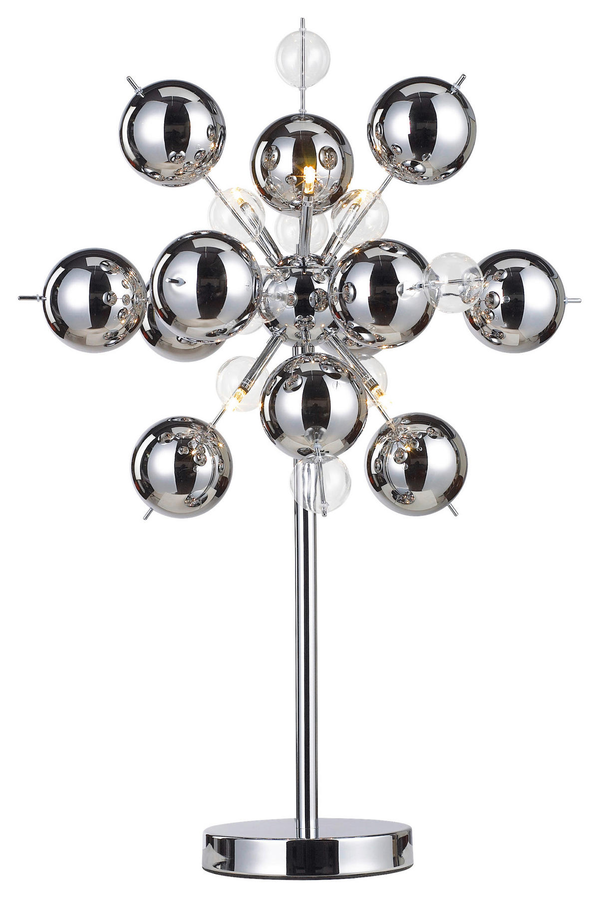 Näve Leuchten Tischleuchte 3073242 Chrom Metall Glas B/H/T: ca. 50x74x50 cm G9 6 Brennstellen Explosion - Chrom (50,00/74,00/50,00cm) - Näve Leuchten