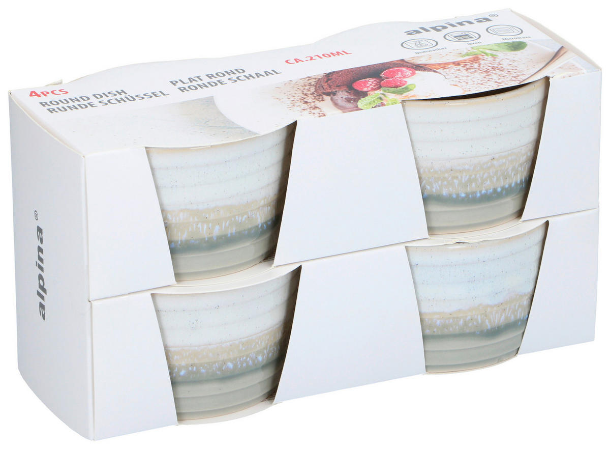 alpina Schüssel-Set mehrfarbig Steinzeug 4 tlg. Schüsselset_4tlg. - mehrfarbig (10,20/10,20/6,00cm) - Alpina