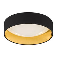 Fischer & Honsel LED-Deckenleuchte 20308 schwarz weiß gold Acryl Textil H/D: ca. 11x40 cm 1 Brennstellen Sete - gold/weiß (40,00/11,00cm) - Fischer & Honsel