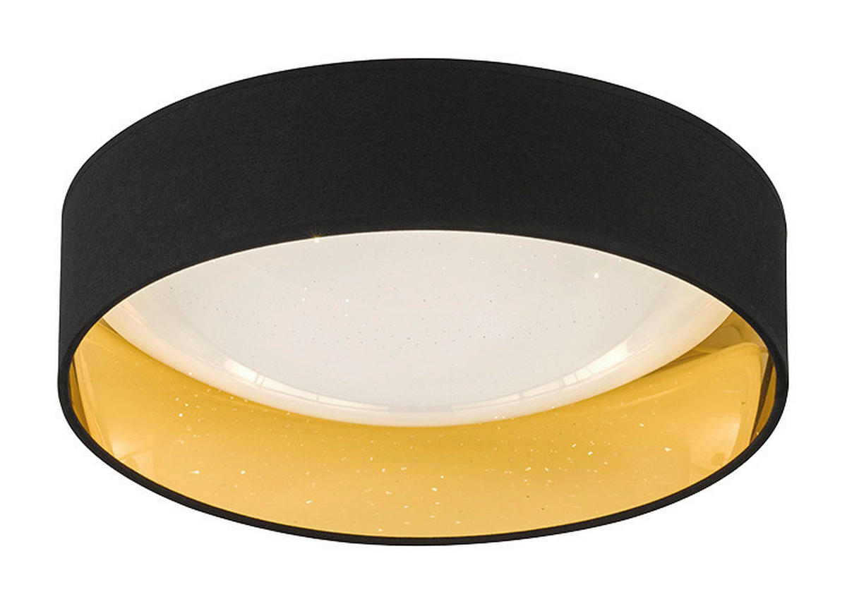 Fischer & Honsel LED-Deckenleuchte 20308 schwarz weiß gold Acryl Textil H/D: ca. 11x40 cm 1 Brennstellen Sete - gold/weiß (40,00/11,00cm) - Fischer & Honsel