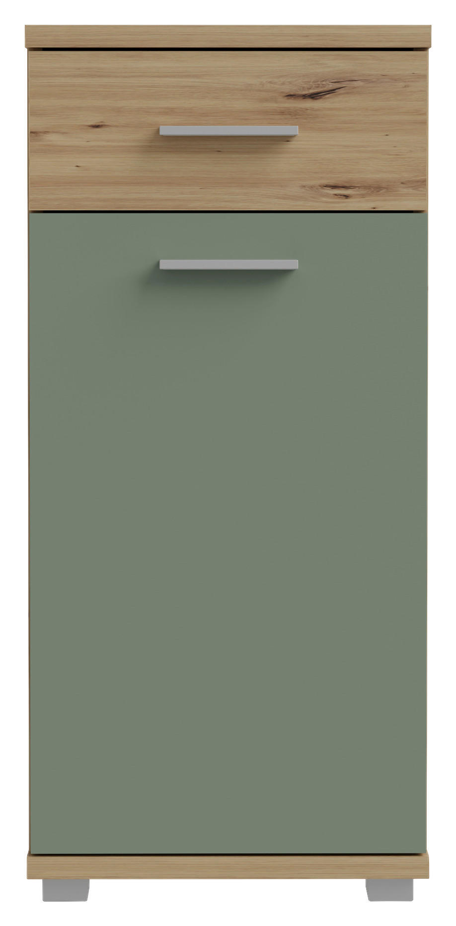Badkommode  Eiche Artisan Nachbildung salbei B/H/T: ca. 40x88x29 cm Champ_Badkommode CMPK072-M934 - Eiche/salbei (40,00/88,00/29,00cm)
