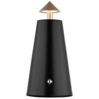 GLOBO LED-Tischleuchte mattschwarz schwarz Cappuccino Metall Kunststoff Stein H/D: ca. 19x9 cm 1 Brennstellen LIVA - schwarz/mattschwarz (9,00/19,00cm) - GLOBO