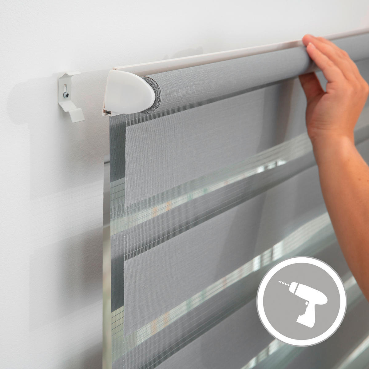 Doppelrollo Duo grau B/T: ca. 45x150 cm Duo - grau (45,00/150,00cm) - LICHTBLICK