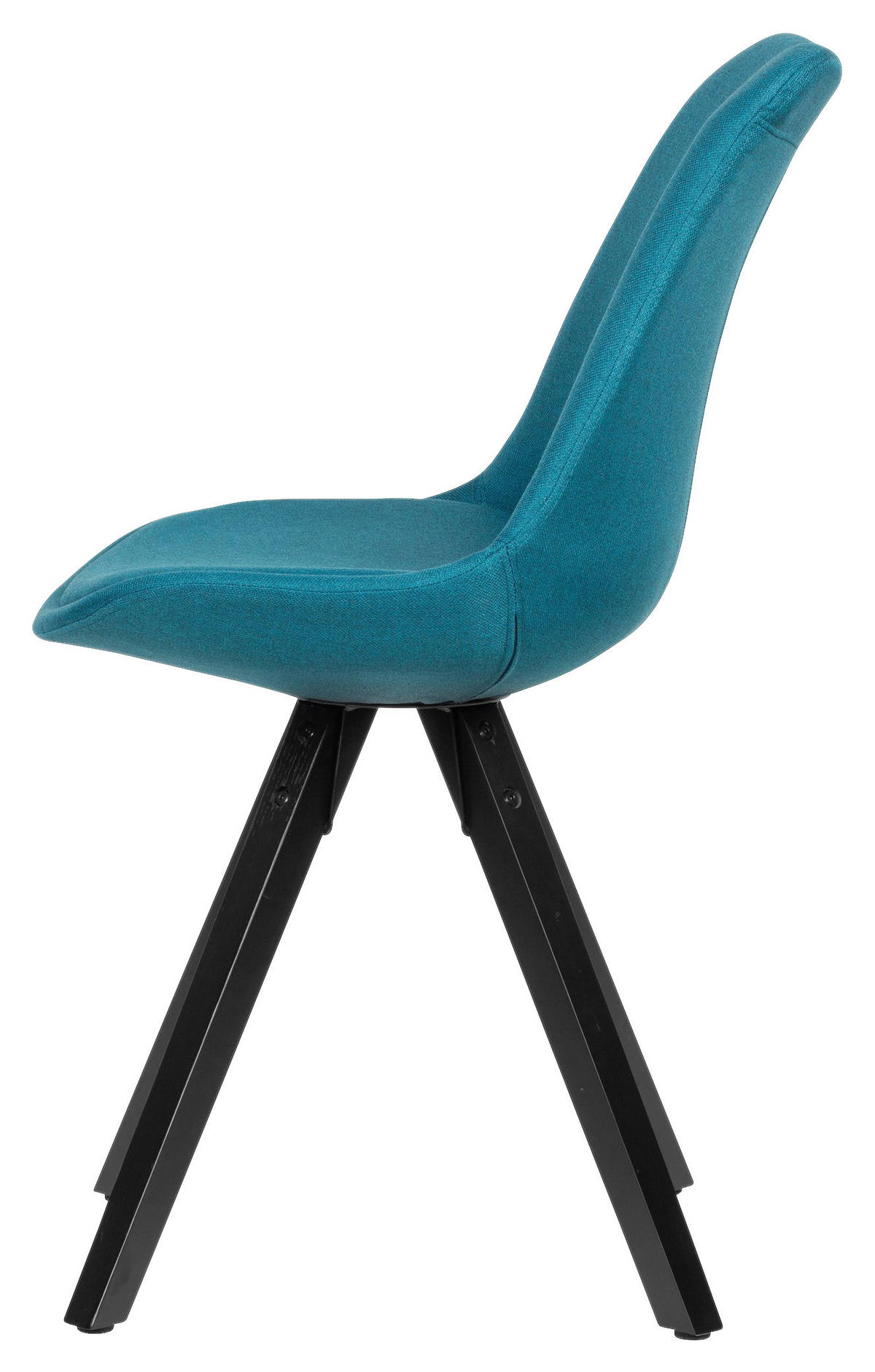 Stuhl 2er-Set blau schwarz Stoff Echtholz B/H/T: ca. 49x87x52 cm 2er-Set - blau/schwarz (49,00/87,00/52,00cm) - Wohnling