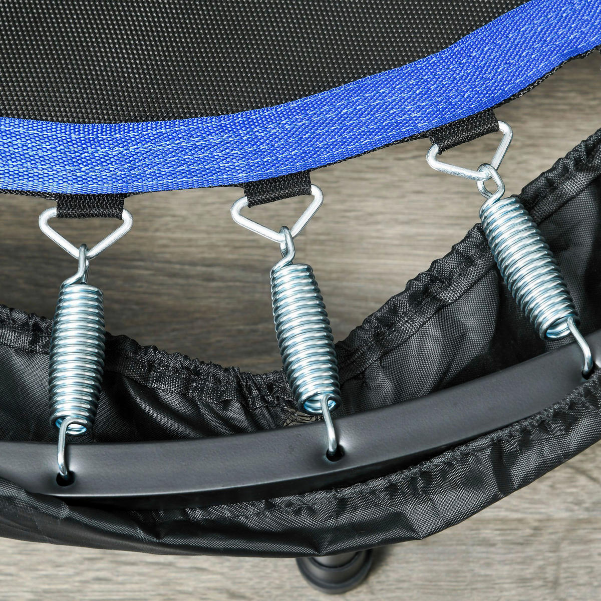 HOMCOM Trampolin schwarz Stahl B/H/L: ca. 102x123x102 cm Trampolin - blau/schwarz (102,00/102,00/123,00cm) - HOMCOM