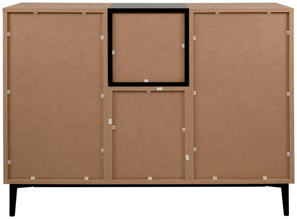 Kommode Nola Eiche Artisan Nachbildung schwarz B/H/T: ca. 120x90x42 cm Nola - Eiche/schwarz (120,00/90,00/42,00cm)