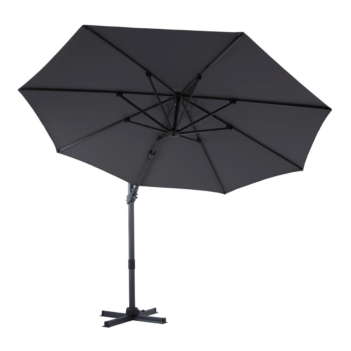 AXI Outdoor Living Ampelschirm Cyrus grau Metall B/H/L: ca. 300x250x300 cm Cyrus - anthrazit/grau (300,00/300,00/250,00cm) - AXI Outdoor Living