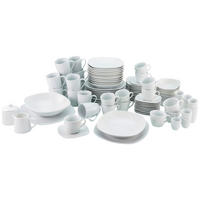 CreaTable Kombiservice Square weiß Porzellan 100 tlg. Square - weiß - CreaTable