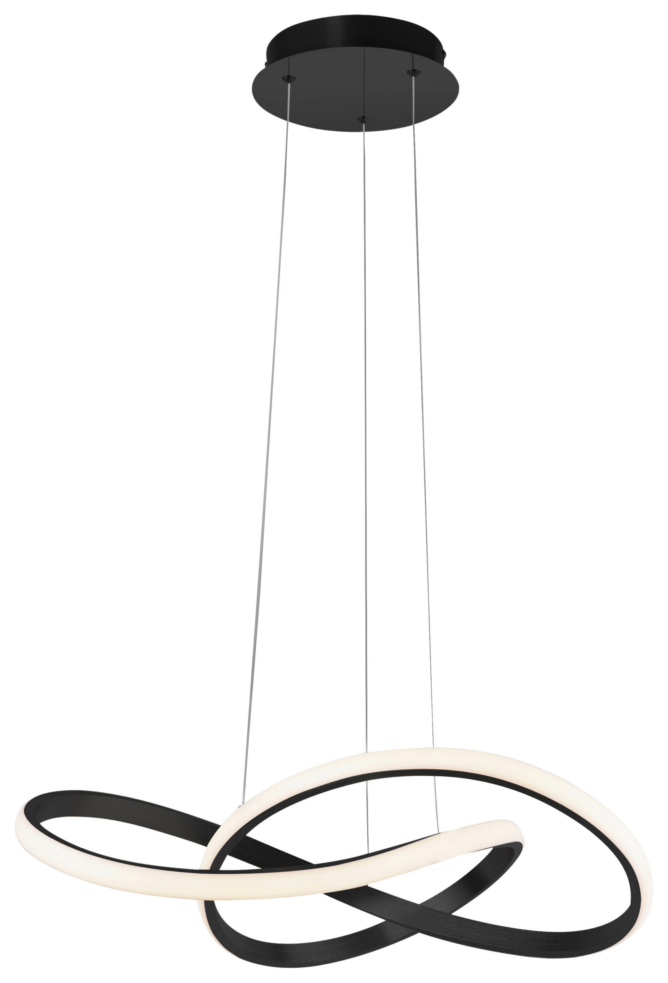 Just Light LED-Pendelleuchte MARIA 15402-18 schwarz Aluminium Gummi H/D: ca. 120x57 cm 1.0 Brennstellen MARIA - schwarz (57,00/120,00cm) - Just Light