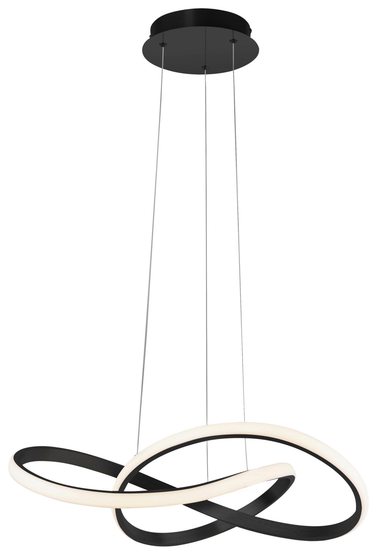 Just Light LED-Pendelleuchte MARIA 15402-18 schwarz Aluminium Gummi H/D: ca. 120x57 cm 1.0 Brennstellen MARIA - schwarz (57,00/120,00cm) - Just Light