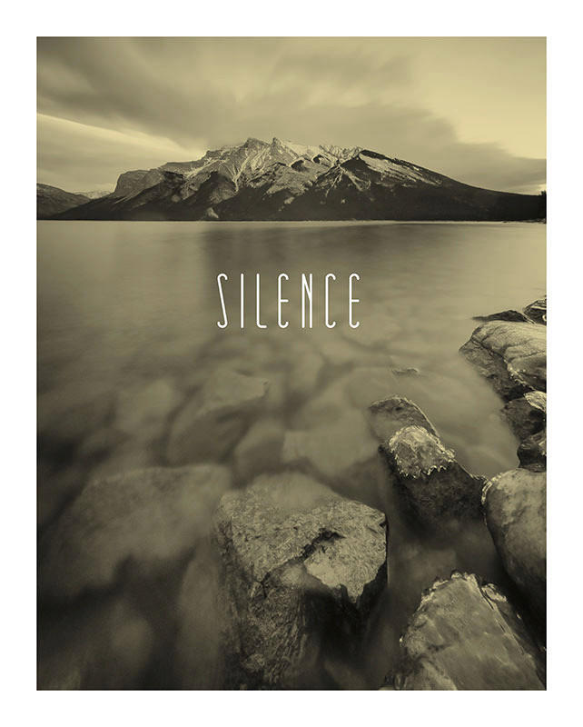 Komar Poster Word Lake Silence Sand Natur B/L: ca. 40x50 cm günstig online kaufen