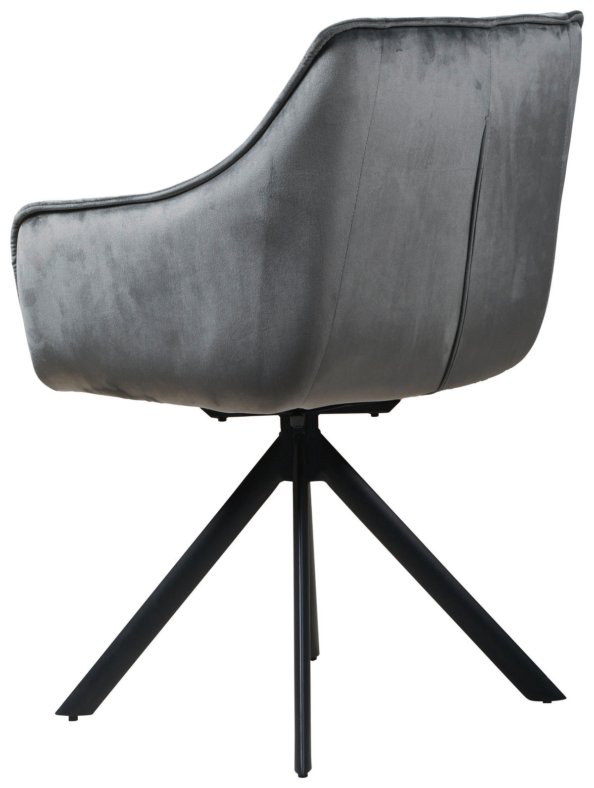 Armlehnstuhl Darwin dunkelgrau schwarz Samtoptik Metall B/H/T: ca. 61x95x60 cm Darwin - schwarz/dunkelgrau (61,00/95,00/60,00cm)