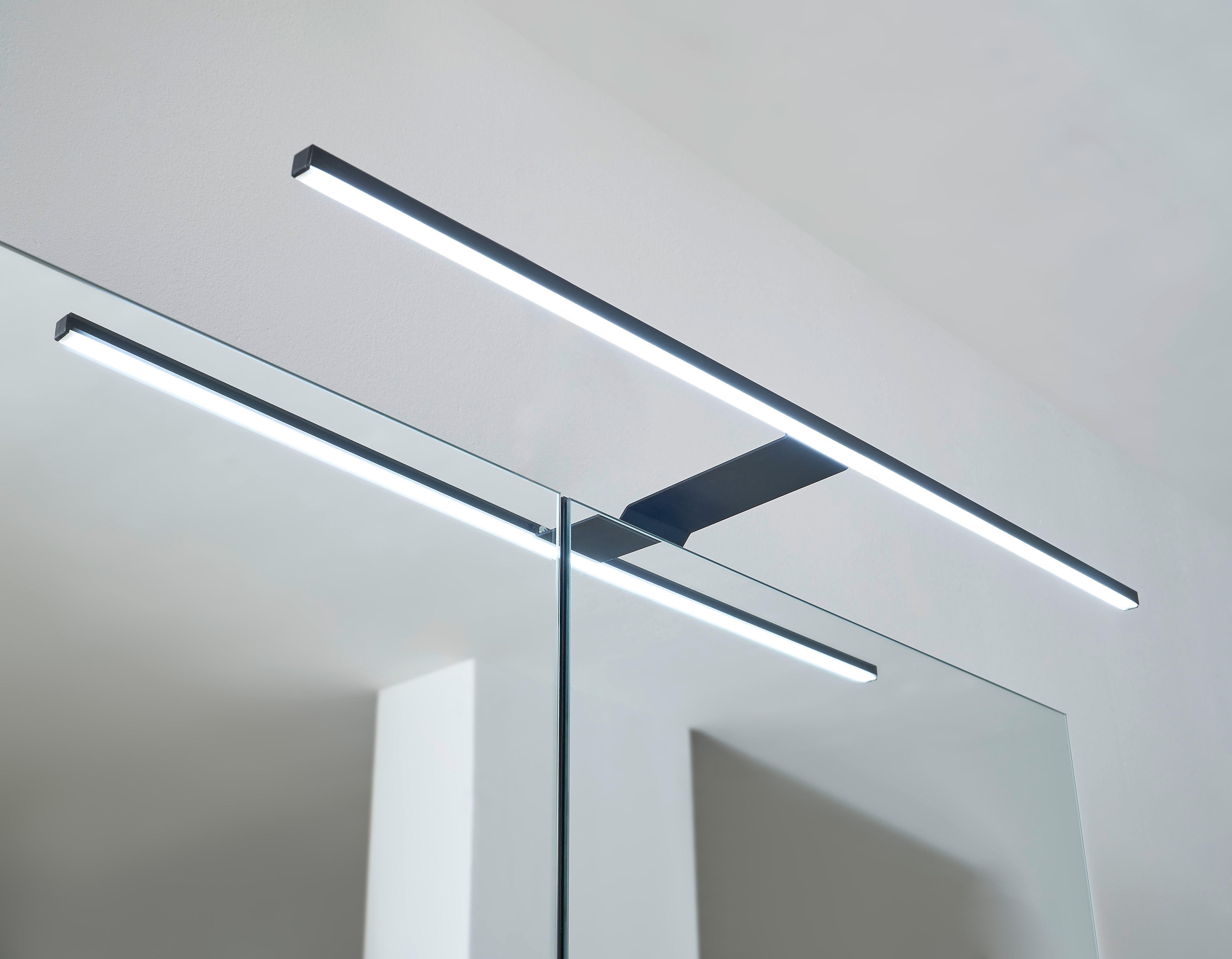 Spiegelschrank Denver grau matt Eiche Evoke Coast Nachbildung B/H/T: ca. 80x75x22 cm Denver - Eiche/grau (80,00/75,00/22,00cm)