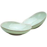 CreaTable Pasta-Bowl-Set Basalt Bio salbei Steinzeug D: ca. 22,5 cm Basalt Bio - salbei (22,50cm) - CreaTable