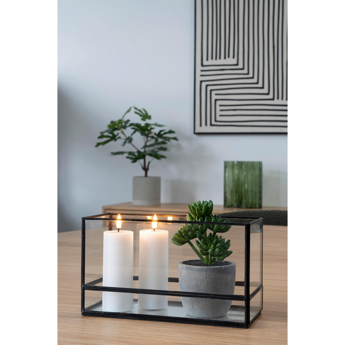 Kerzenhalter Hurricane messing Glas B/H/L: ca. 30x15x12 cm Hurricane - messing (12,00/30,00/15,00cm)