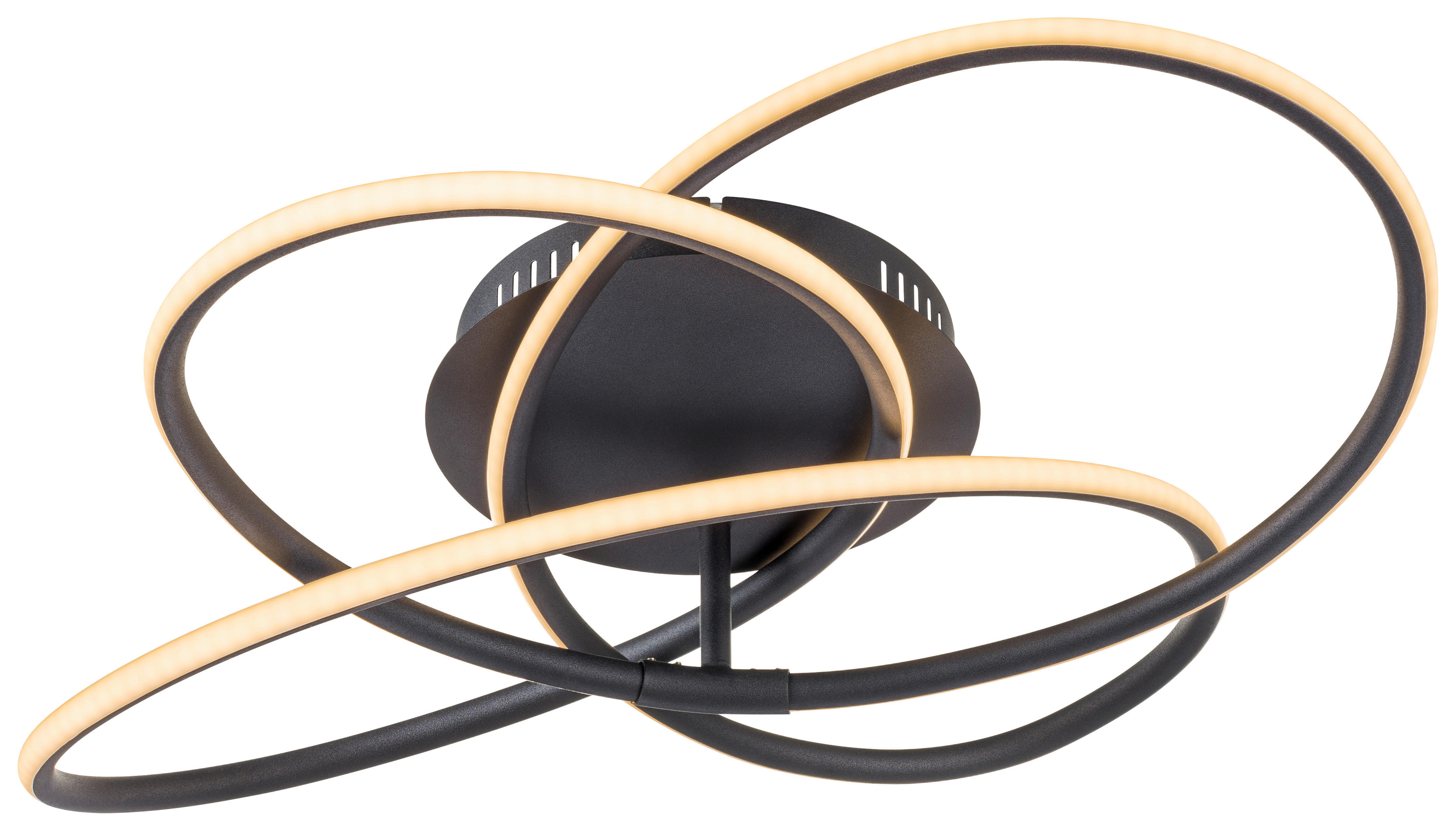 GLOBO Deckenleuchte 67201S-30 schwarz weiß Opal Metall Kunststoff H/D: ca. 13x60 cm LED-Deckenleuchte_Panda - weiß/schwarz (60,00/13,00cm) - GLOBO