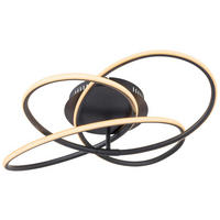 GLOBO Deckenleuchte 67201S-30 schwarz weiß Opal Metall Kunststoff H/D: ca. 13x60 cm LED-Deckenleuchte_Panda - weiß/schwarz (60,00/13,00cm) - GLOBO