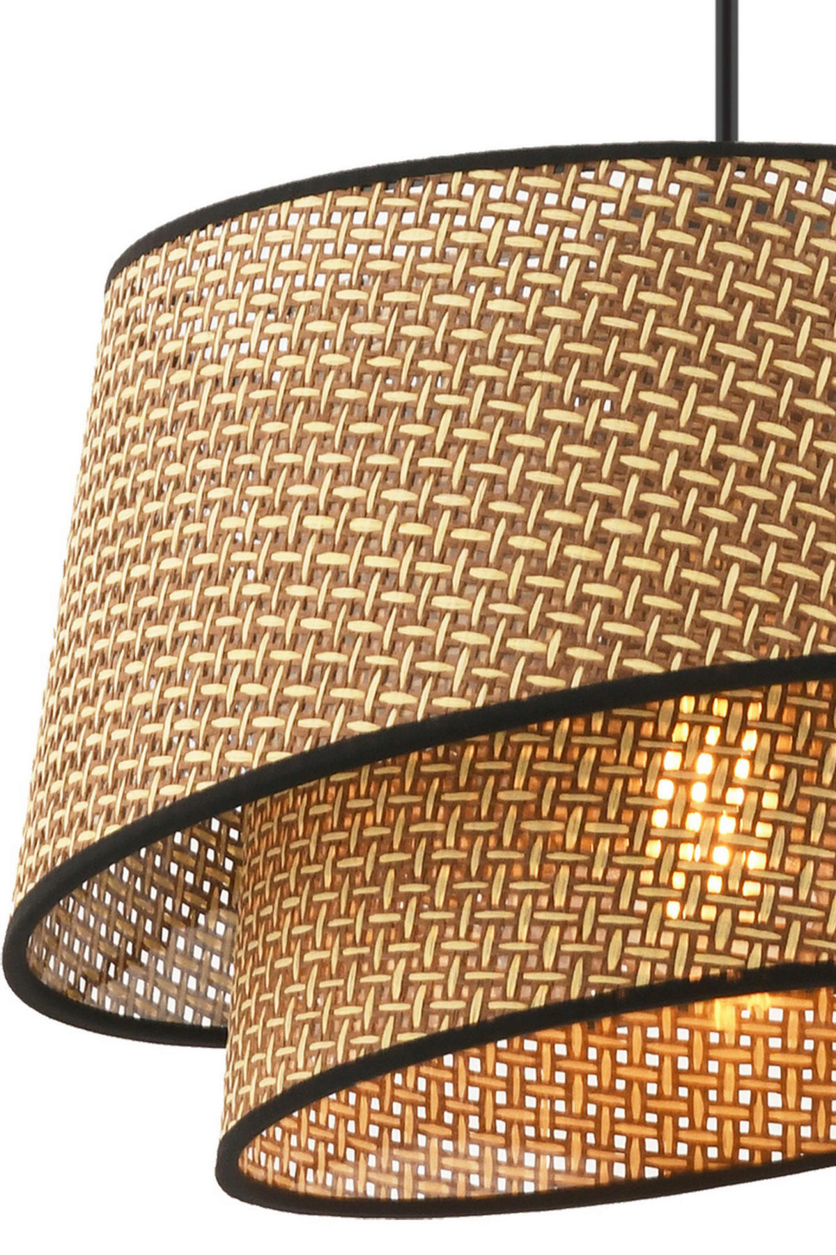 Opviq Pendelleuchte schwarz beige Stoff Metall B/H/L: ca. 32x65x32 cm E27 1 Brennstellen Barette Hazeran - beige/schwarz (32,00/32,00/65,00cm) - Opviq