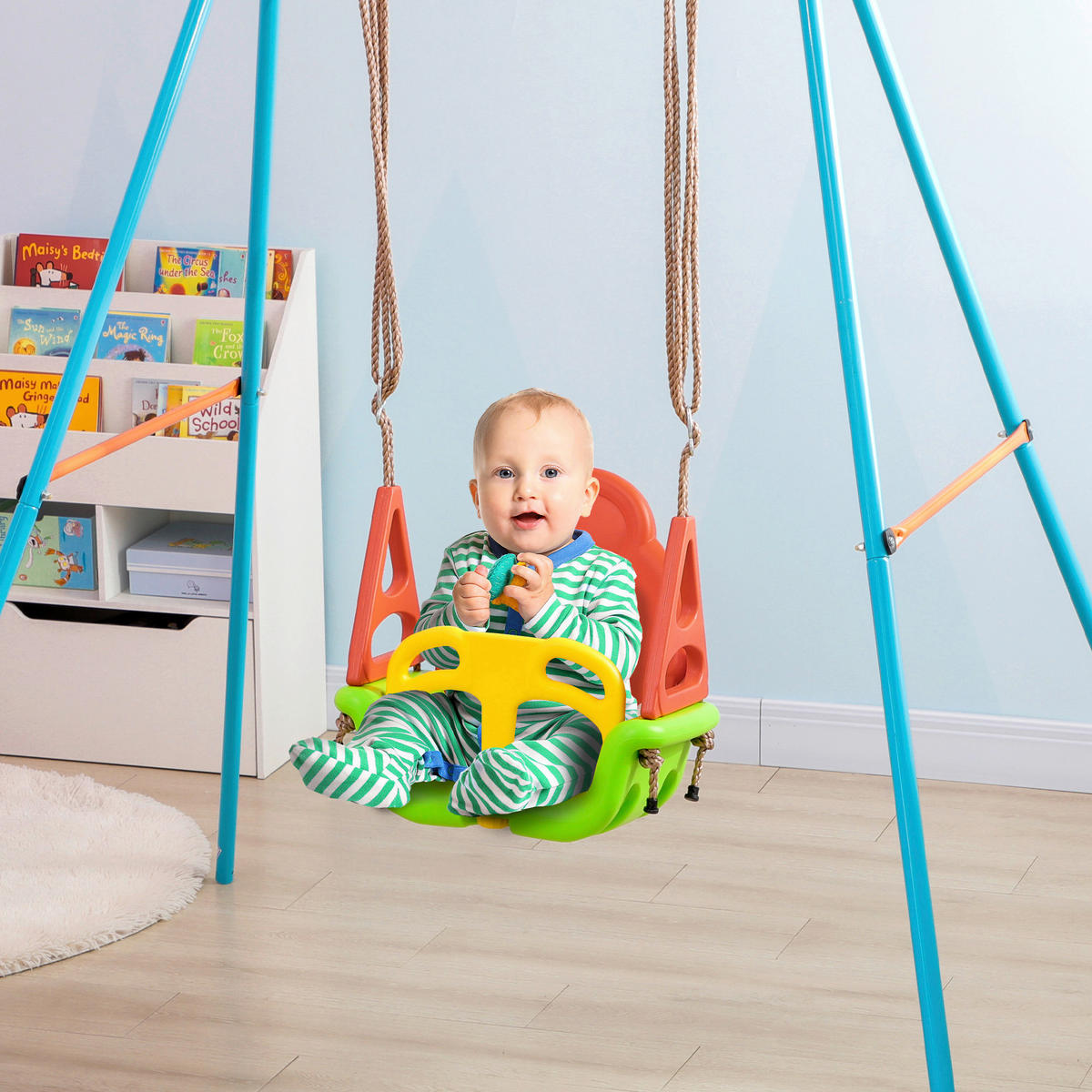 Outsunny Schaukel orange B/H/L: ca. 34x48x180 cm Kinderschaukel - orange/gelb (180,00/34,00/48,00cm) - Outsunny