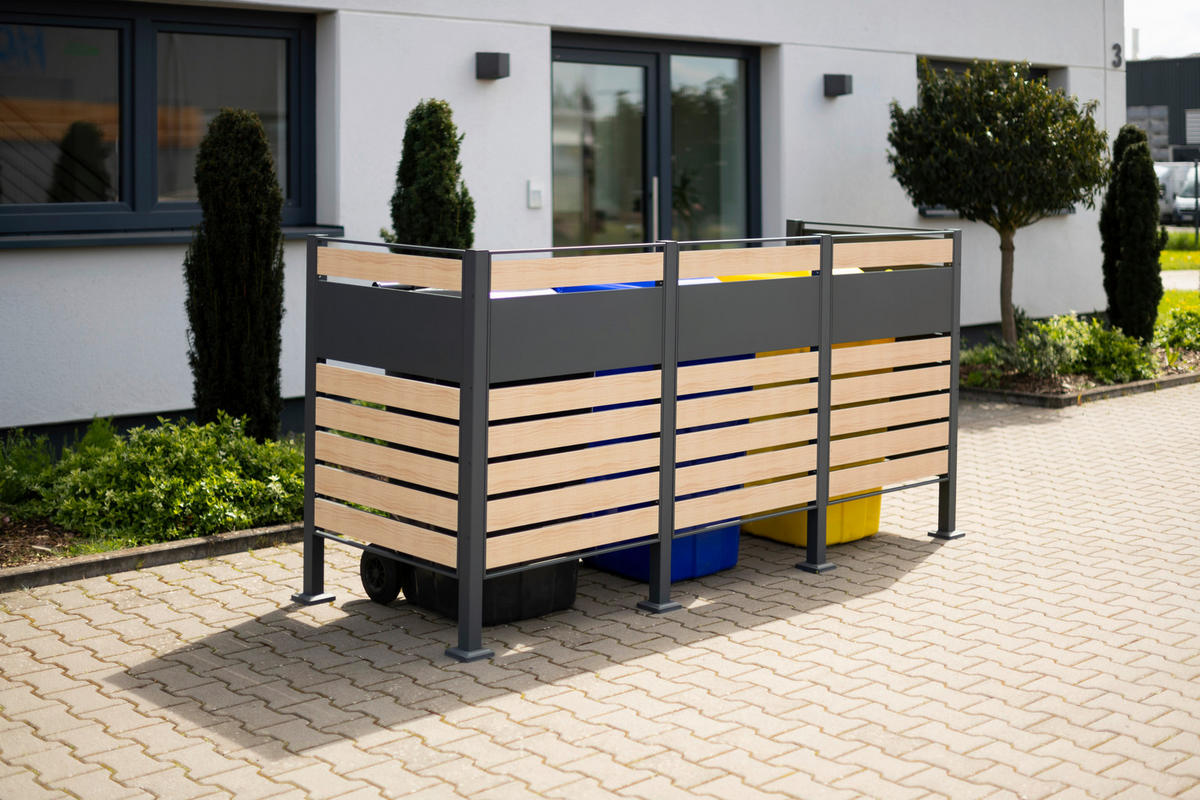 Westmann MülltonnenverkleidungBox Planum Box Planum - natur/anthrazit (90,00/250,00/120,00cm) - Westmann